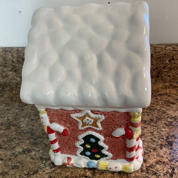 Vintage World Bazaars Gingerbread House Christmas Cookie Jar - Picture 2 of 12